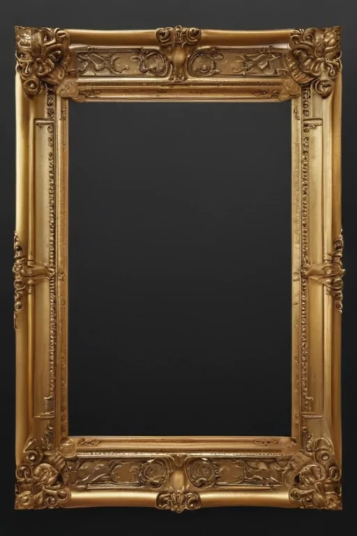rectangle gold frame png
