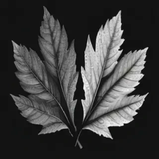 black and white leaf clip art