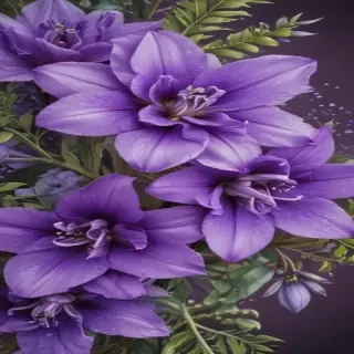 purple flowers drawing