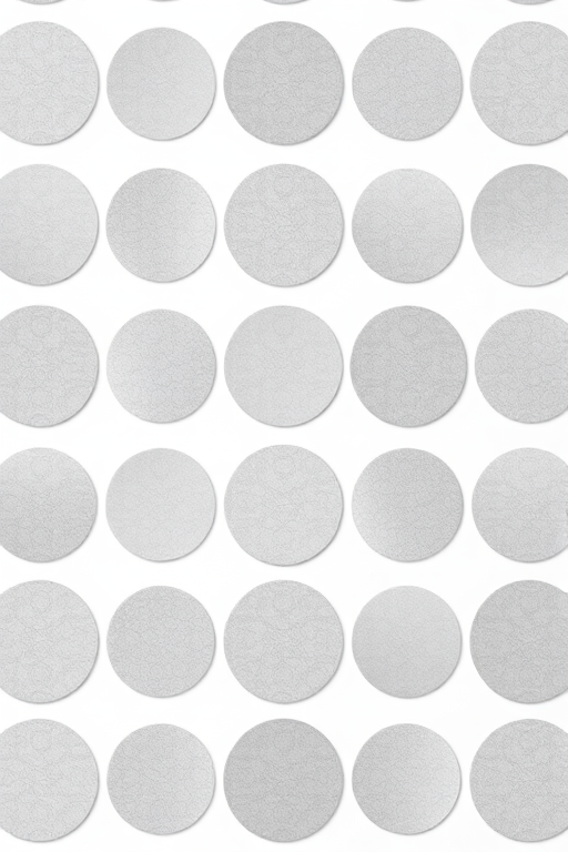 Create a high-resolution seamless pattern of grey circles on a white background using a DSLR camera with a 50mm lens, aperture set to f/8, ISO 100, shot from a top-down view with natural diffused lighting to enhance clarity and detail.