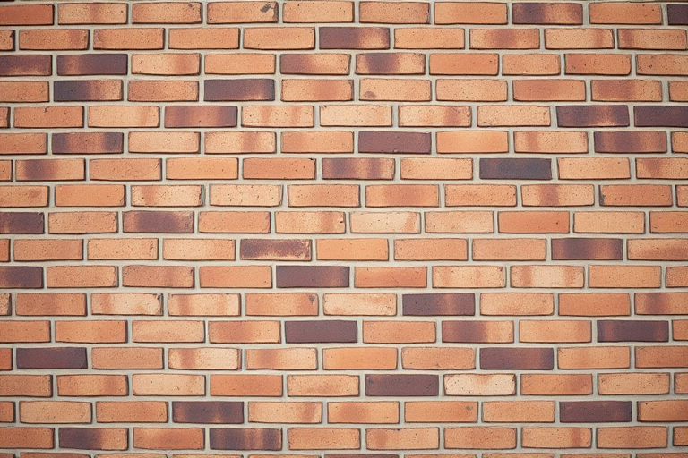 high-resolution texture of a brick wall, 50mm lens, f/8 aperture, ISO 100, natural lighting, shot from a straight-on perspective with a slight vignette effect, DSLR camera
