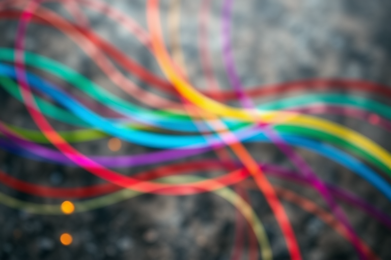 abstract colorful lines and shapes on a textured background, high dynamic range, f/2.8, 1/125 sec, ISO 100, 50mm lens, soft focus, DSLR camera, vibrant colors and contrast enhancement