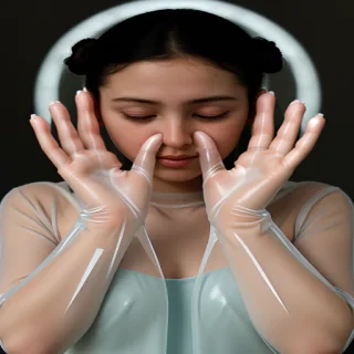 transparent praying hands