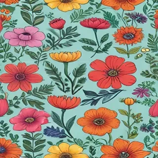 color drawing flowers