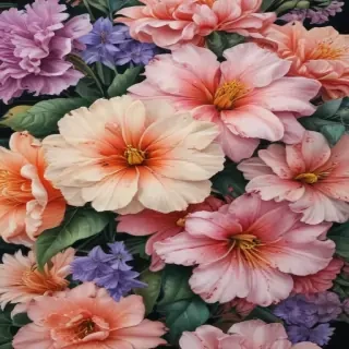 drawings of flowers with color