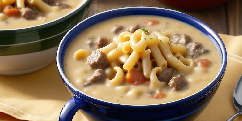 cheeseburger soup with elbow macaroni