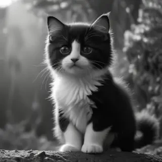 black and white cute
