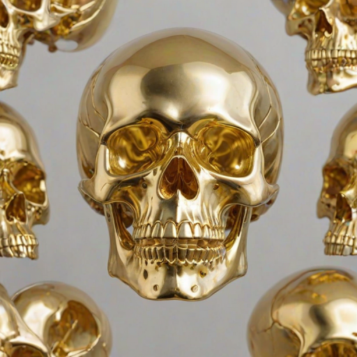 transparent gold skull