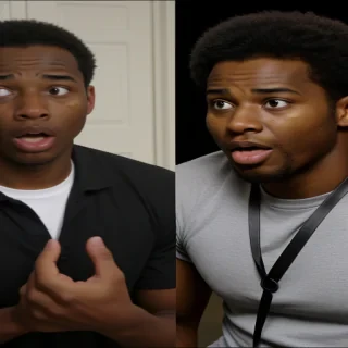 black guy suprised