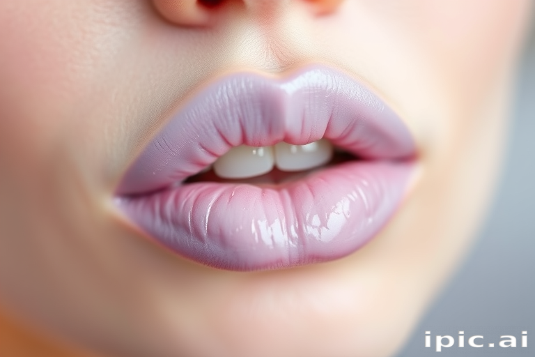 Pastel lilac "Cotton Candy Cloud" whipped lip cream with a mousse-like texture, offering a soft-focus effect and blurring fine lines