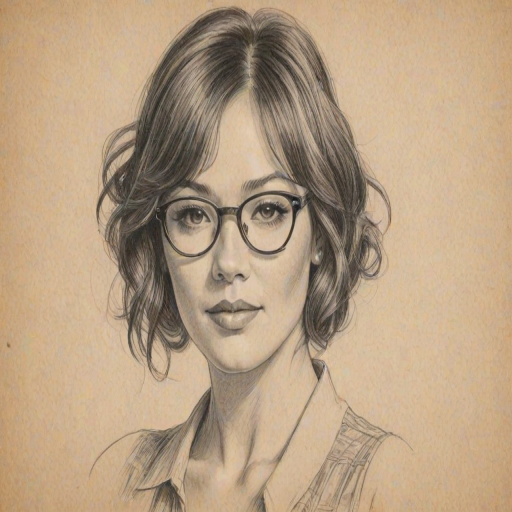 Lovely Lindsay Price, pencil sketch, portrait of Fetching woman 1924s in glasses, hair style beatnik, outline, clear lines, fine lines, 8k
