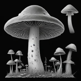 mushroom clip art black and white