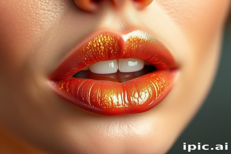 Luxurious "Champagne Fizz" lip oil combines nourishing ingredients with subtle golden shimmer, leaving lips looking plump, hydrated, and effortlessly glamorous