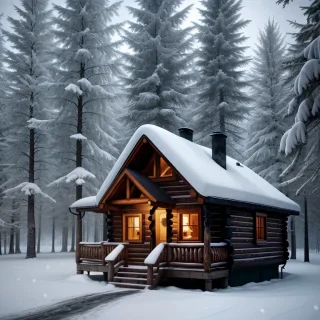 cozy winter cabin wallpaper
