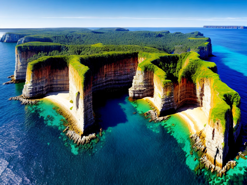 Pirate Cliffs Pirate Cove Beckons Image: A panoramic view of Pirate Cove's cliffs ...