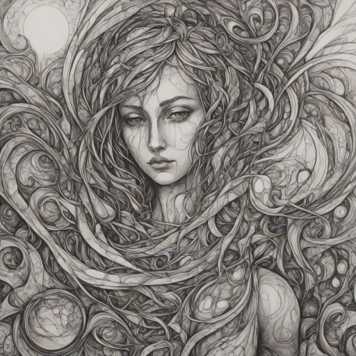 Absence of value and meaning,fantasy art,abstract,outlined,