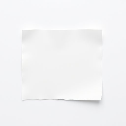 Create a high-resolution image of a blank white paper with a partially curled edge, using a Canon EOS R5 camera with a 50mm f/1.2 lens, aperture set to f/2.8, ISO 100, shutter speed 1/200s, natural soft lighting, top-down view for a clean and minimalist aesthetic.