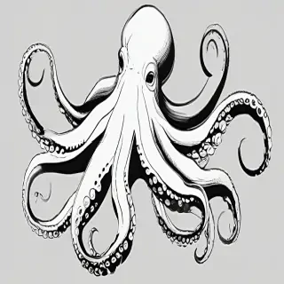 octopus clip art black and white