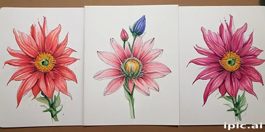 flower drawings color