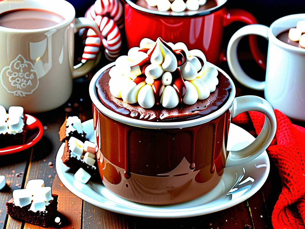 hot cocoa cake in a mug