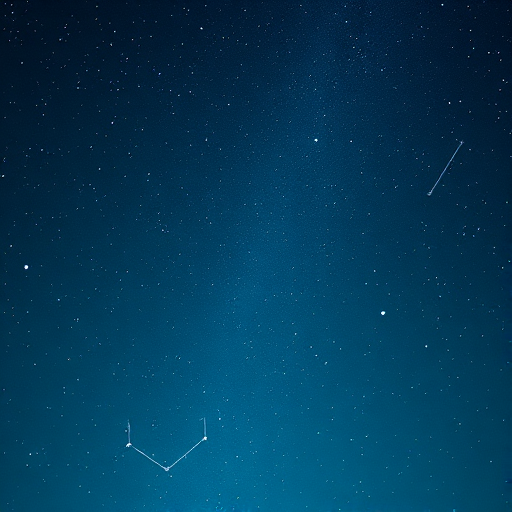 Create a digital illustration of a constellation, captured with a 50mm lens at f/1.8, ISO 800, with a wide-angle view to enhance the star detail, using a mirrorless camera for high resolution and clarity.