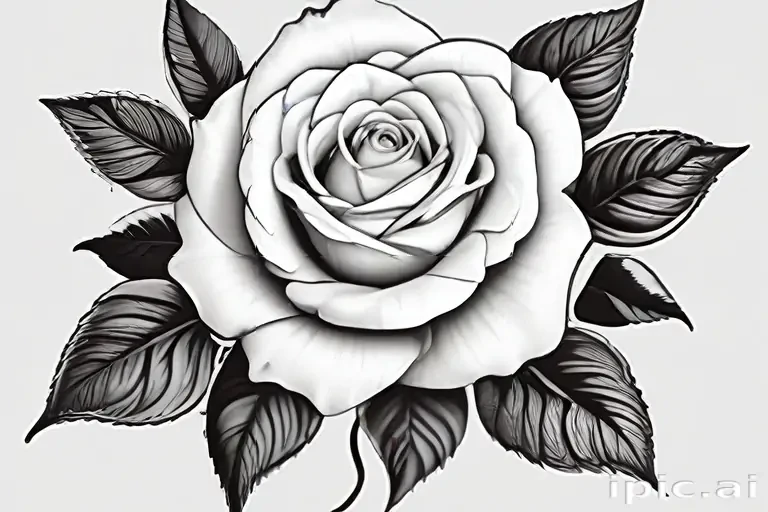 black and white rose clip art