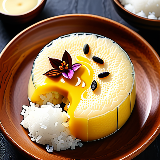 thai custard with sticky rice