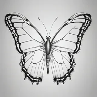 outline drawing of a butterfly