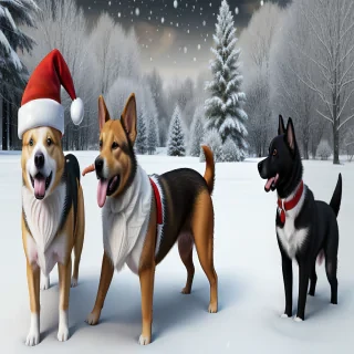 christmas wallpaper with dogs