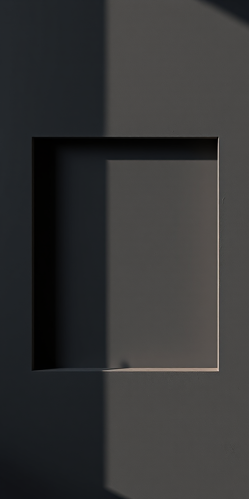 Create a minimalist frame image with a dark background and a beige border, captured with a Canon EOS R5, 50mm lens, f/1.8 aperture, ISO 100, 1/125 sec, in soft natural lighting for enhanced image quality.