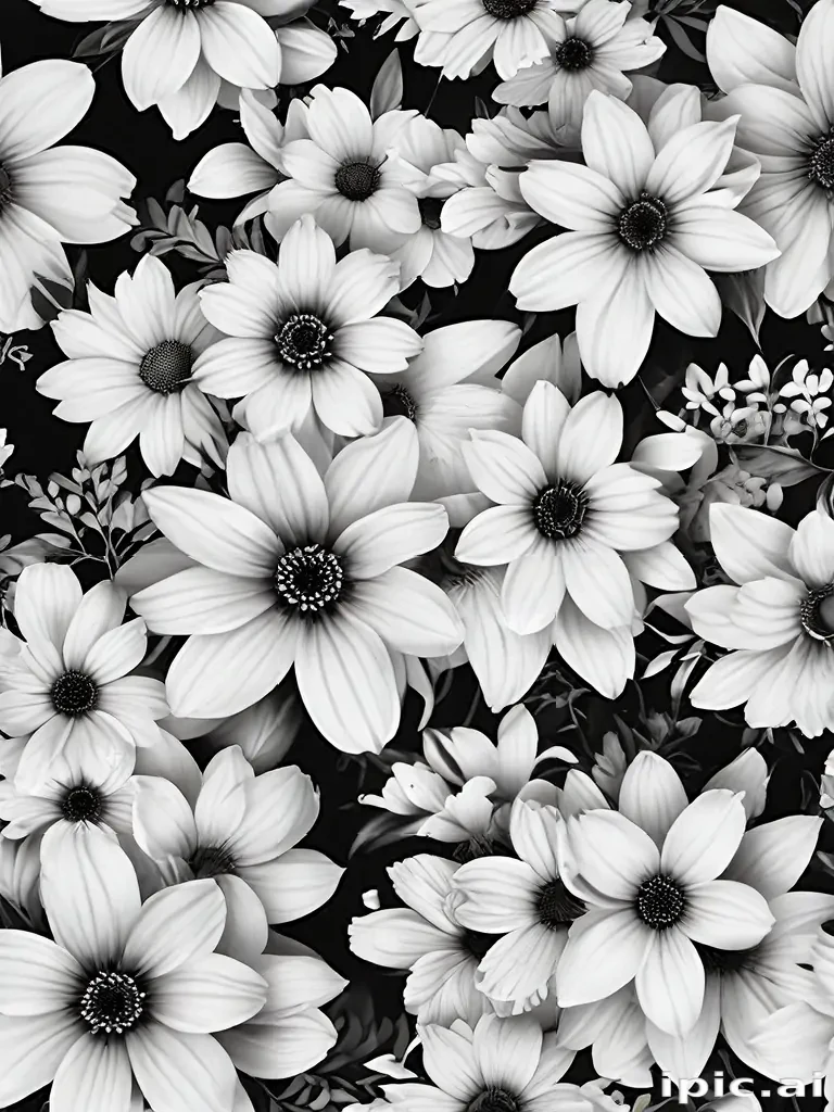 black and white flower background