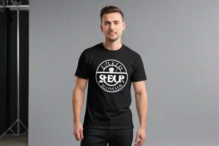 black t-shirt mockup
