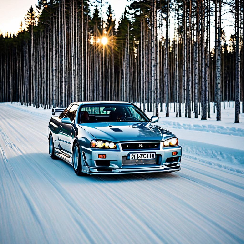 Ai Image Generator - Ai Art Generator - High Quality and 100% Unique Images  - iPic.Ai Nissan r34 skyline in sweden lappland