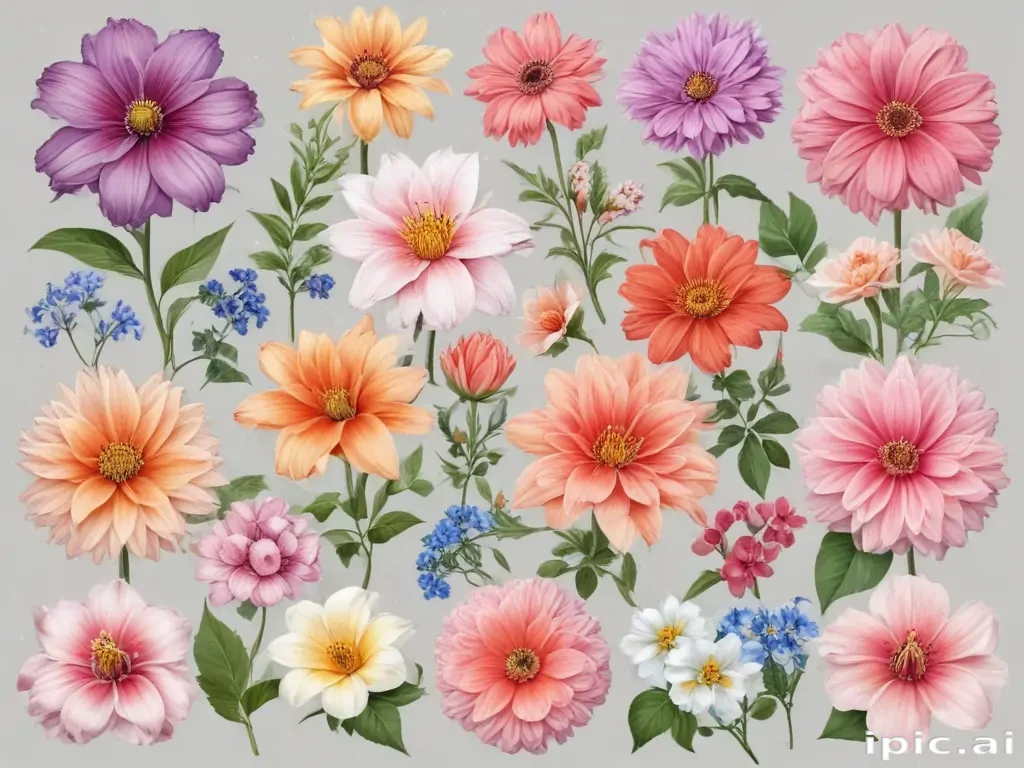 flowers clip art transparent background