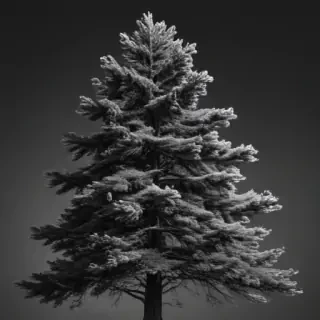 pine tree clipart black and white