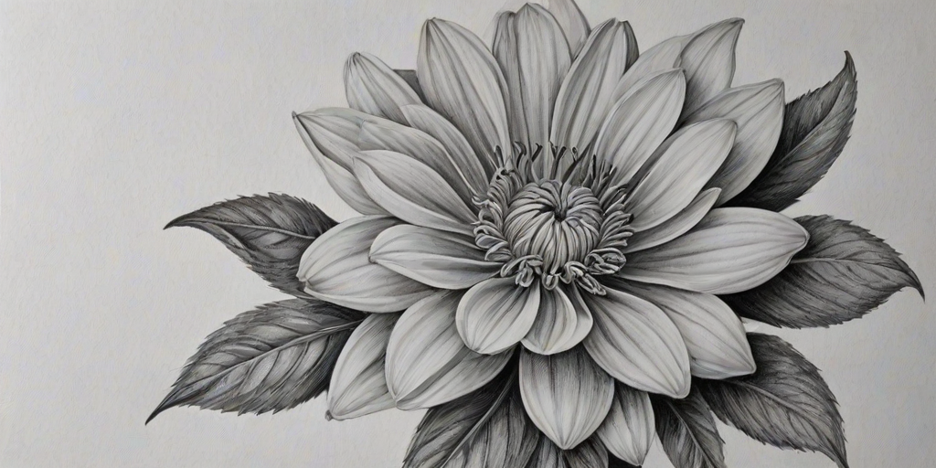 flower pencil drawing
