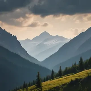 mountainous background