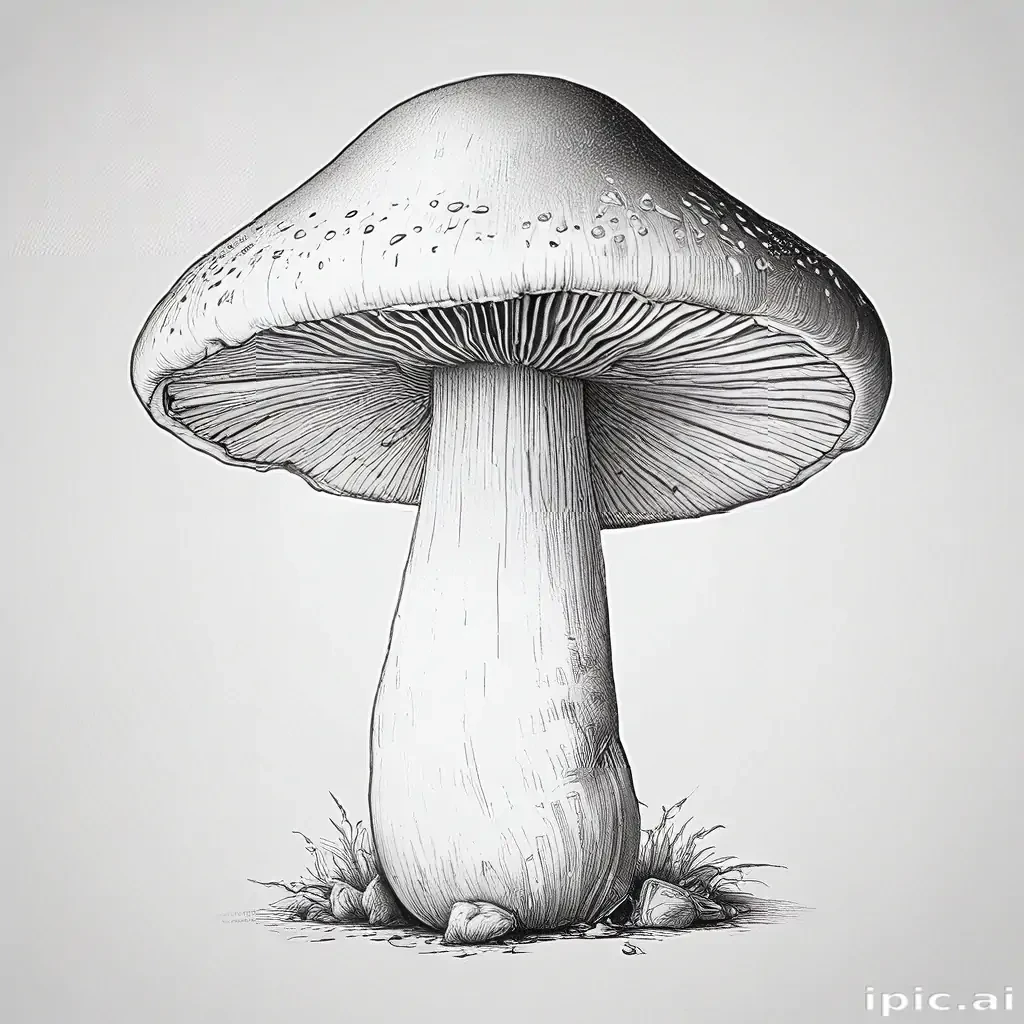 mushroom clip art black and white
