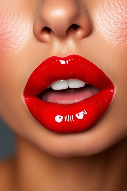Fiery red "Flamenco Flame" liquid lip paint with a vinyl finish, delivering intense color payoff and a high-impact glossy look for special occasions