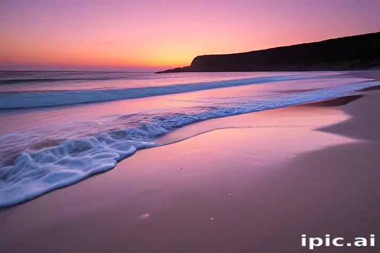 pink beach sunset