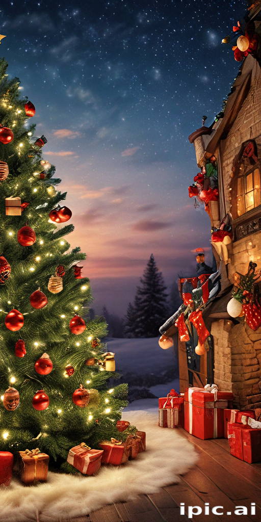 A Cozy Winter Evening with a Beautifully Decorated Christmas Tree