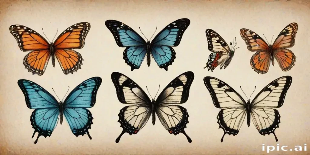 butterflies sketches