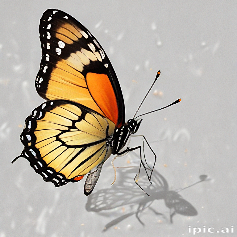 Graceful Monarch Butterfly Displaying Vibrant Colors Against a Soft ...