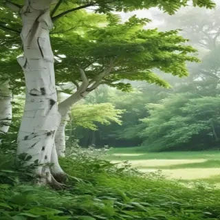 white and greenery background