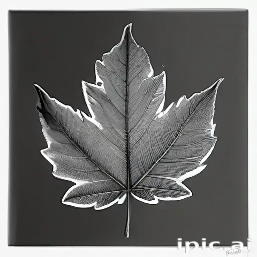 leaf in black and white