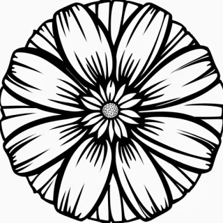 flower clipart black and white