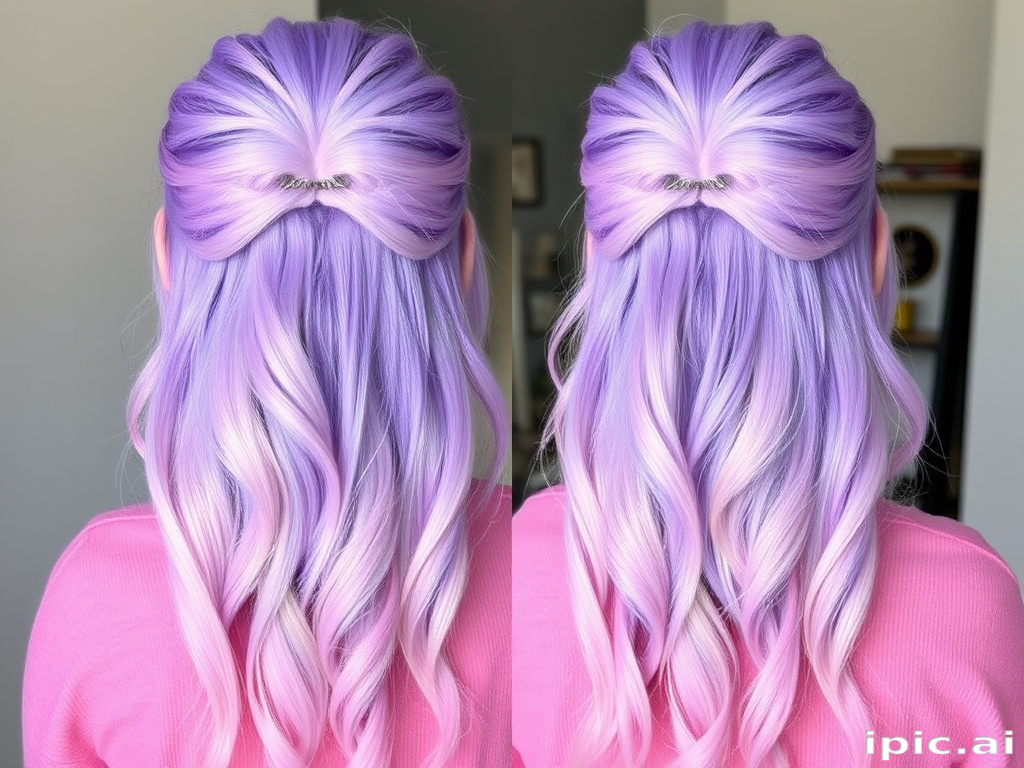 Ethereal lavender ombre flowing into pastel pink tips, the "Twilight Dream" hairdo creates a whimsical and enchanting aura, ideal for a free-spirited individual
