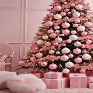 pink christmas aesthetic wallpaper