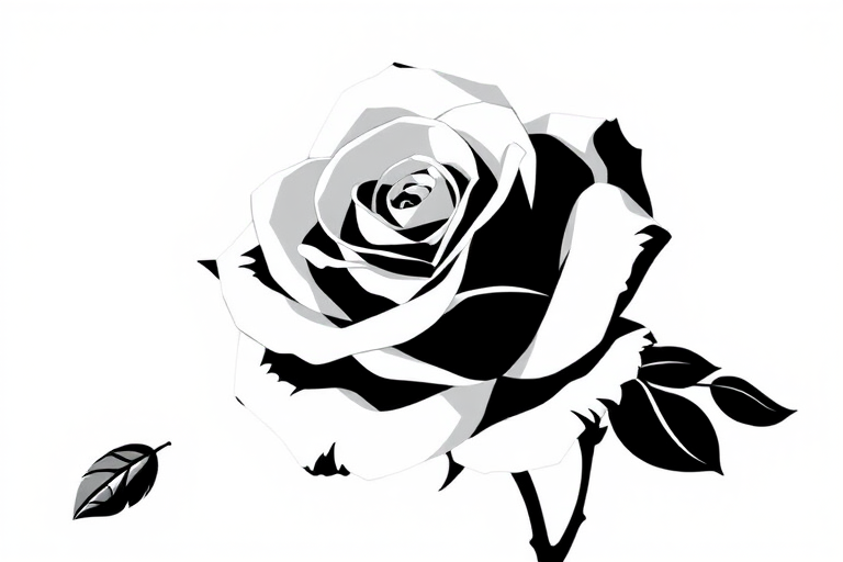 black and white rose clip art