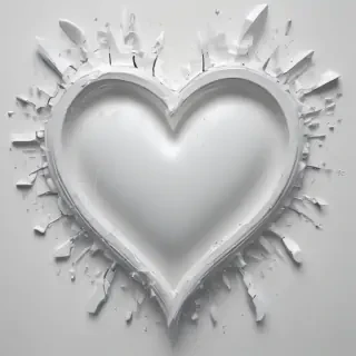 white broken heart